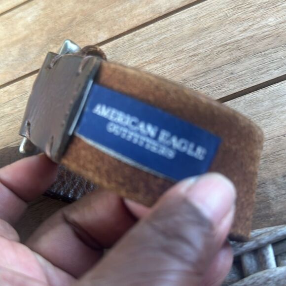 American Eagle Brown Leather Belt 36 - Picture 4 of 4